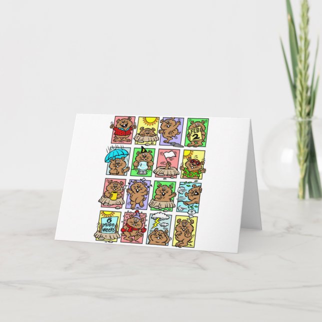 Cartão Funny Groundhog Day Cartoons (Frente)