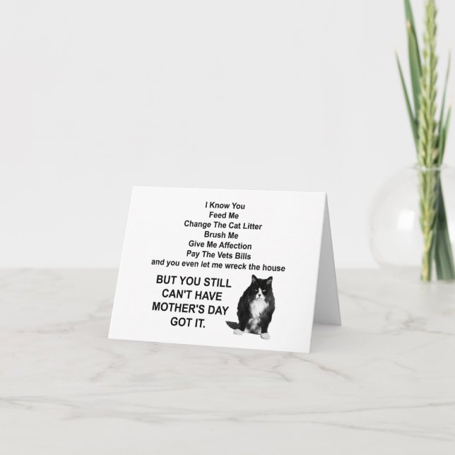 Cartão Funny Grumpy Cat Mother's Day Note Card (Frente)