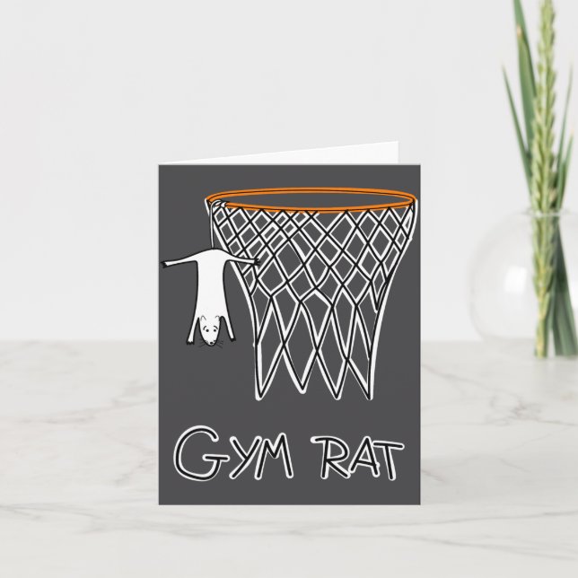 Cartão Funny Gym Rat Basketball Hoop  (Frente)