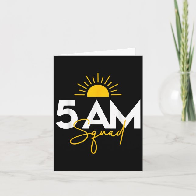 Cartão Funny Gym Workout Lovers Fitness Crew - 5 Am Squad (Frente)