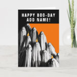 Cartão Funny Halloween Birthday<br><div class="desc">Halloween birthday card featuring vintage ghosts design and funny line. Add name to personalize.</div>