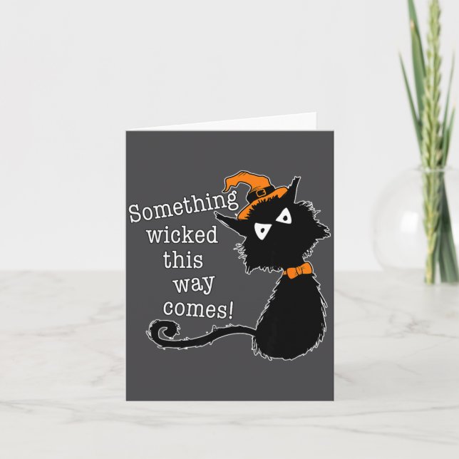 Cartão Funny Halloween Cat - Shakespeare Macbeth Quote  (Frente)
