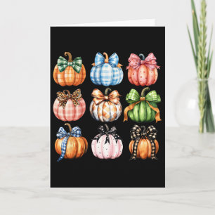 Cartão Funny Halloween Coquette Arco Abóbora Outono Ação 