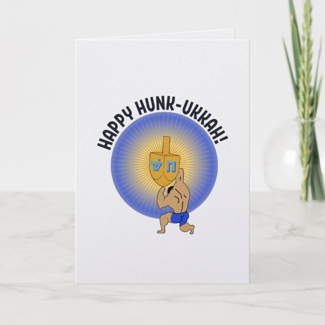 Cartão Funny Hanukkah Hunk Holiday (Frente)