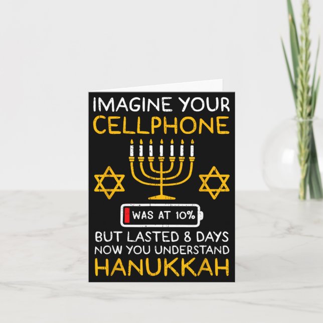 Cartão Funny Hanukkah Imagine Your Cellphone Chanukah Jew (Frente)