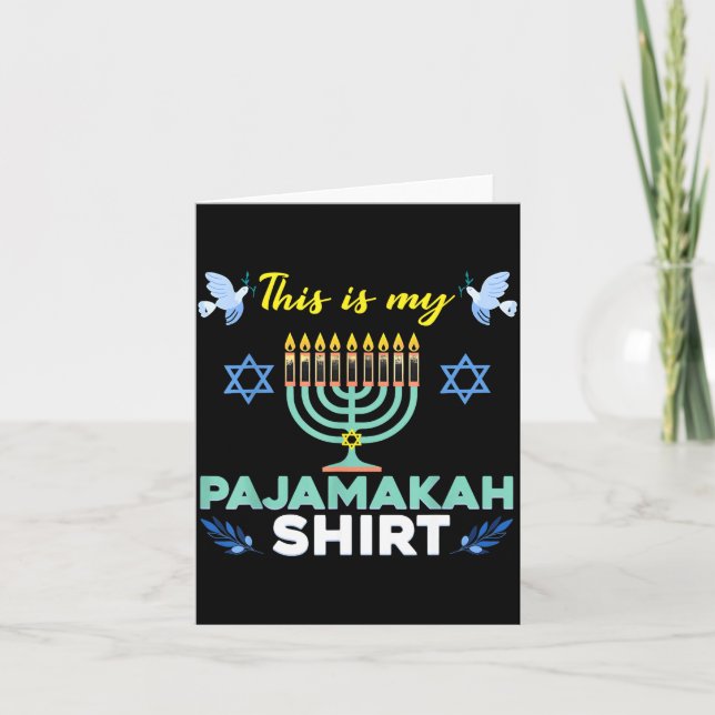 Cartão Funny Hanukkah Pajama Shirt This Is My Pajamakah G (Frente)