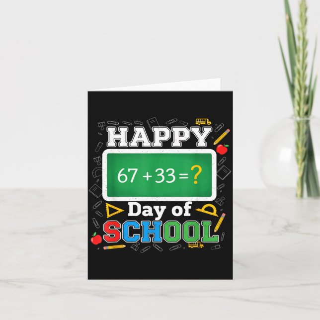 Cartão Funny Happy 100 Days Of School Math Teacher Six Se (Frente)