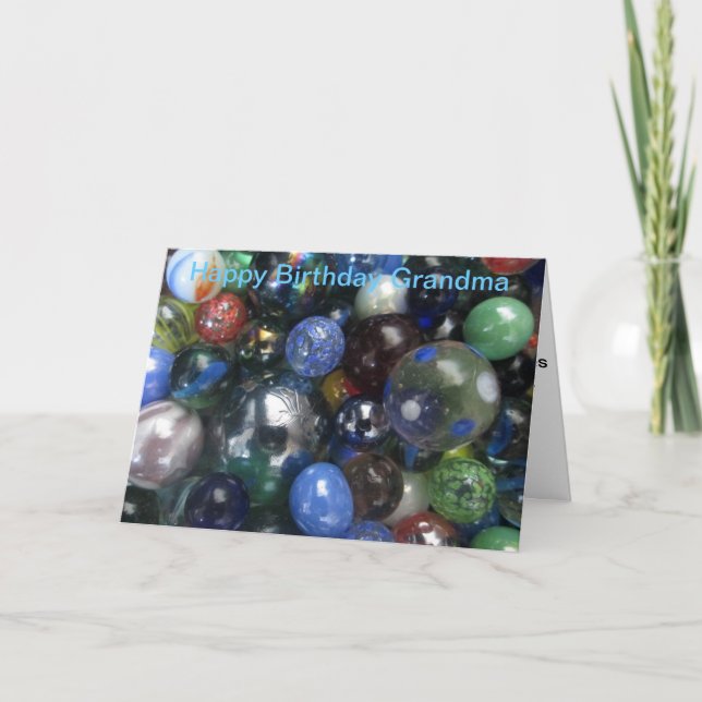 Cartão Funny Happy Birthday Grandma Marbles Card (Frente)