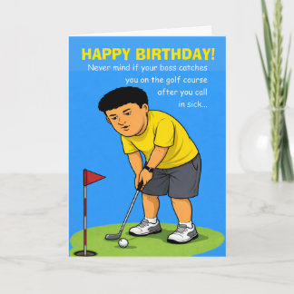 Cartão funny happy birthday wish for golfing brother