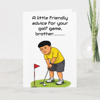 Cartão funny happy birthday wish for golfing brother