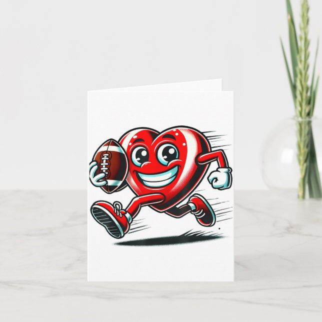 Cartão Funny Heart American Football Valentine Srts Women (Frente)