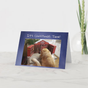 Cartão Funny Holiday card Dog with Treats Advent Calendar
