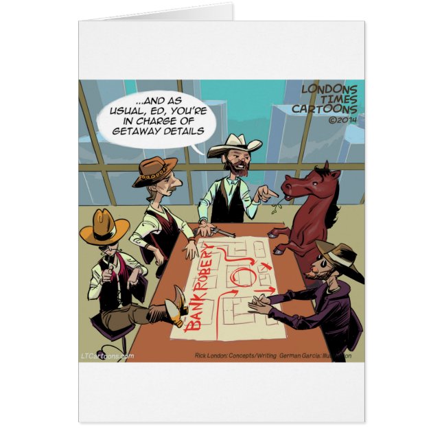 Cartão Funny Horse Bank Robber (Frente)