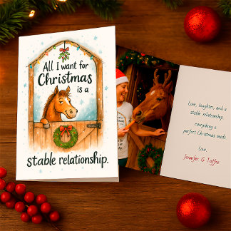 Cartão Funny Horse Christmas Equestrians & Animal Lovers