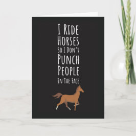 Cartão Funny Horse Riding Cards Rider Equestrian Horses