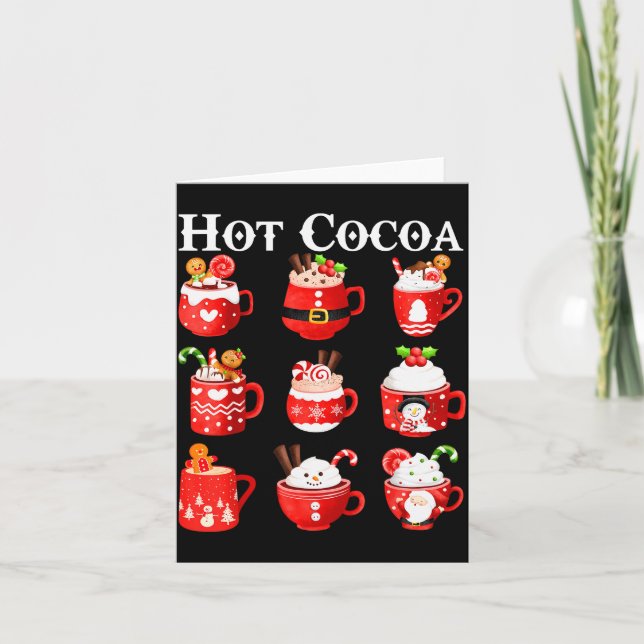 Cartão Funny Hot Cocoa Santa Elf C Merry Christmas Pajama (Frente)