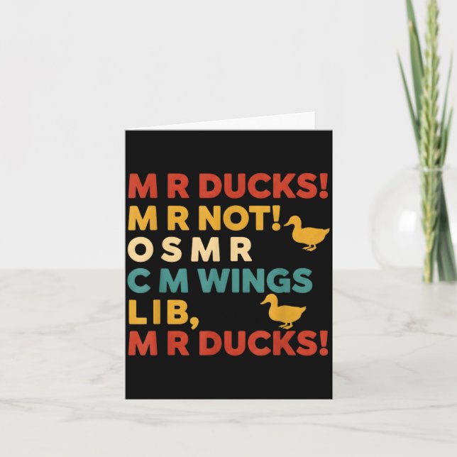 Cartão Funny Hunting Humor Tee For M R Ducks  (Frente)