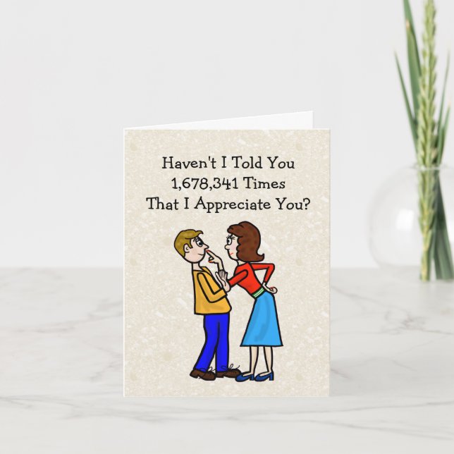 Cartão Funny Husband Appreciation Day Exaggeration Card (Frente)
