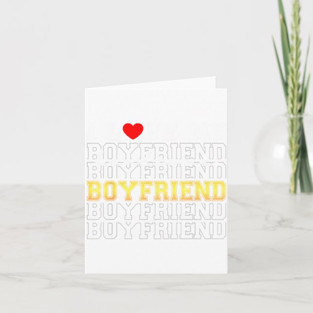 Cartão Funny I Love My Handsome Boyfriend Valentine  (Frente)