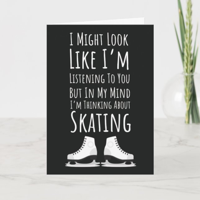 Cartão Funny Ice Skating Cards Winter Skater Women Humor (Frente)