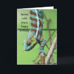 Cartão Funny Iguana Birthday Card, share the cake<br><div class="desc">Funny Iguana Birthday Card,  share the cake</div>
