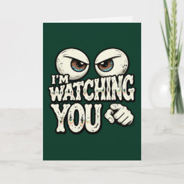 Cartão Funny "I'M WATCHING YOU" Retro Eyes Greeting Card 