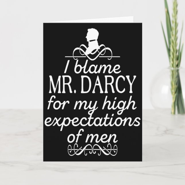 Cartão Funny Jane Austen Mr Darcy Quotes Book Club T Shir (Frente)