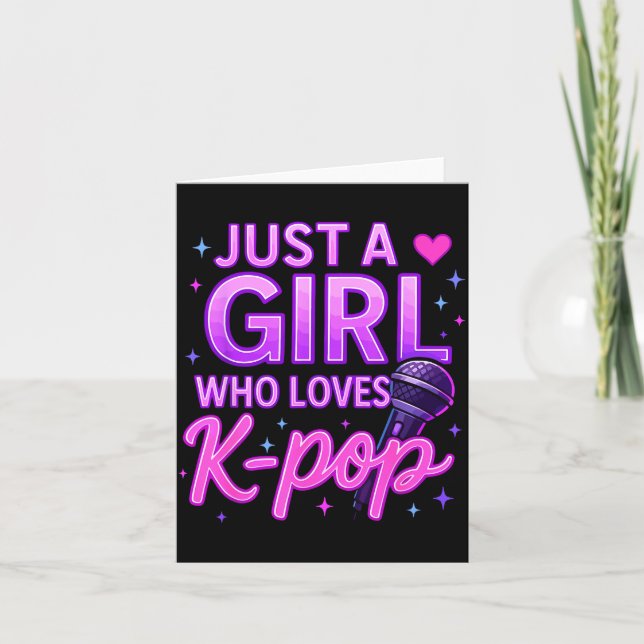 Cartão Funny Just A Girl Who Loves K-p  (Frente)