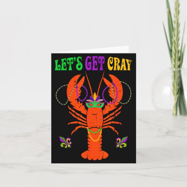 Cartão Funny Lets Get Cray Crawfish - New Orleans Funny M (Frente)