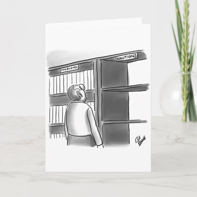 Cartão Funny Library Humor Greeting Card (Frente)