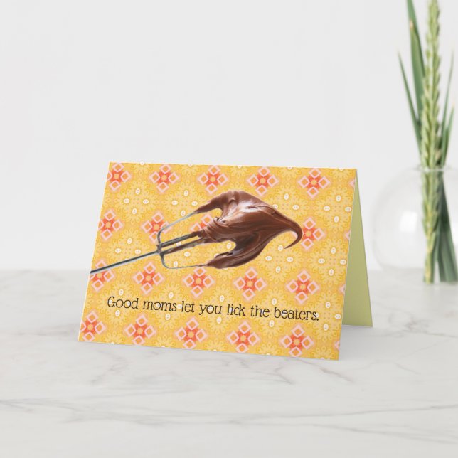 Cartão Funny "Lick the Beaters" Mother's Day (Frente)