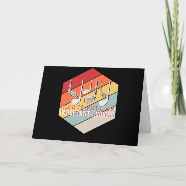 Cartão Funny Life is Full Of Important Choices Golf (Frente)