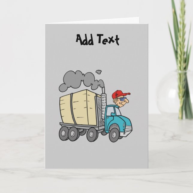 Cartão Funny Lorry Truck Driver cartoon personalized (Frente)