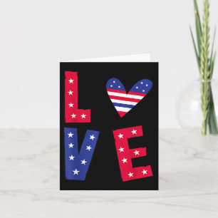 Cartão Funny Love American Flag Day Usa 4 De Julho Patri