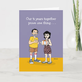Cartão Funny "Love Is" 4th Wedding Anniversary