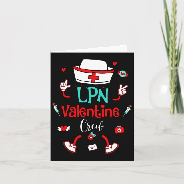 Cartão Funny Lpn Valentines Day Nurse Crew Family Group N (Frente)