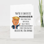 Cartão Funny Manager Birthday Best Gift<br><div class="desc">Apparel gifts for men,  women,  boys,  kids,  couples and groups. Perfect for Birthdays,  Anniversaries,  School,  Graduations,  Holidays,  Christmas.</div>