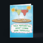 Cartão Funny Margaritas Birthday<br><div class="desc">Aqui está um cartão de aniversário engraçado com um casal de margaritas que não se beberão! Saúde! Obrigados para escolher este design original por © Chuck Ingwersen. Posto cartoons no Instagram: https://www.instagram.com/captainscratchy</div>