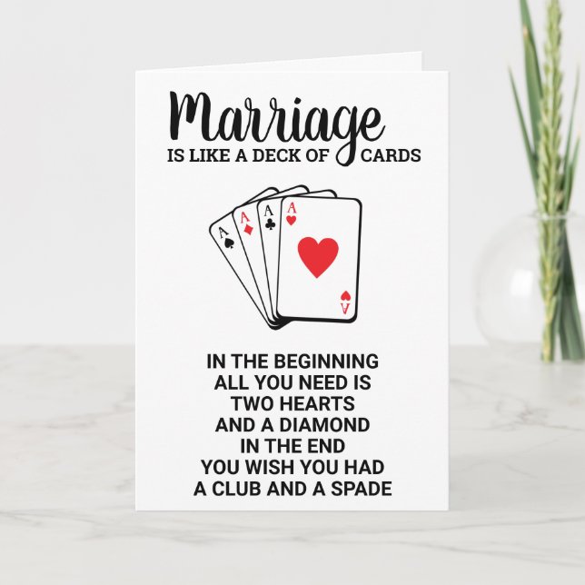 Cartão Funny Marriage Is Like A Deck Of Cards Anniversary (Frente)
