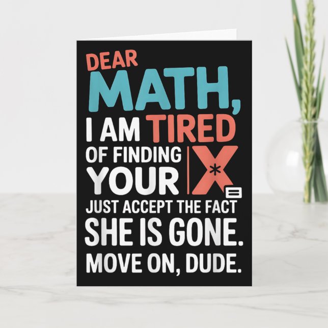 Cartão Funny Math Design For Boys Girls Math Teachers Men (Frente)