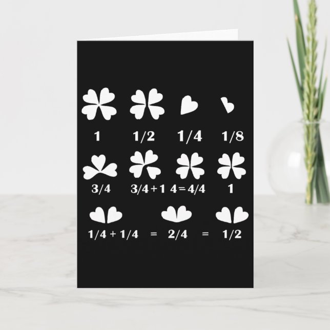 Cartão Funny Math Fraction Four Leaf Clover Teacher St Pa (Frente)
