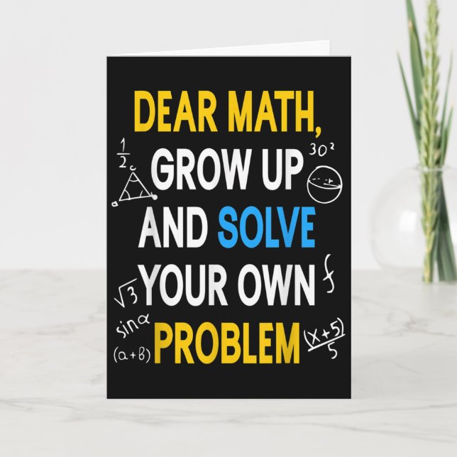 Cartão Funny Math Quote For Girls Boys Teens Men Women De (Frente)