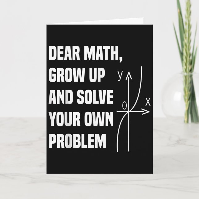 Cartão Funny Math Quote For Girls Boys Teens Men Women De (Frente)