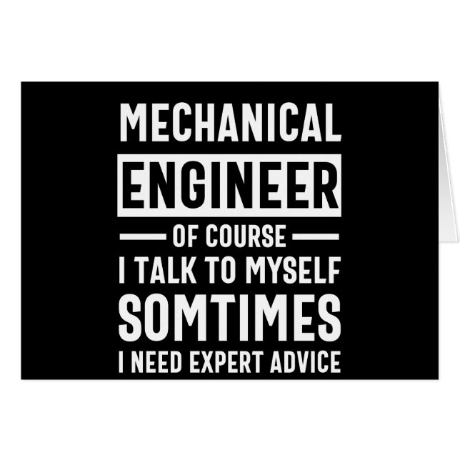 Cartão Funny Mechanical  Engineer Gift (Frente Horizontal)