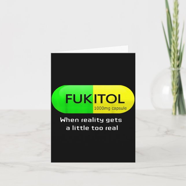 Cartão Funny Medication Gooditol Capsule Pharmacy Humor  (Frente)