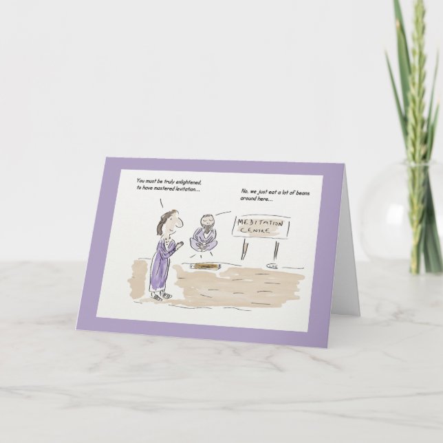 Cartão Funny Meditation Happy Birthday Greeting Card (Frente)