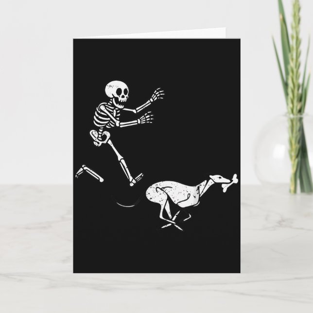 Cartão Funny Meme Ghound Running Skeleton Halloween  (Frente)