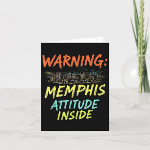 Cartão Funny Memphis Tennessee Night Skyline Vintage