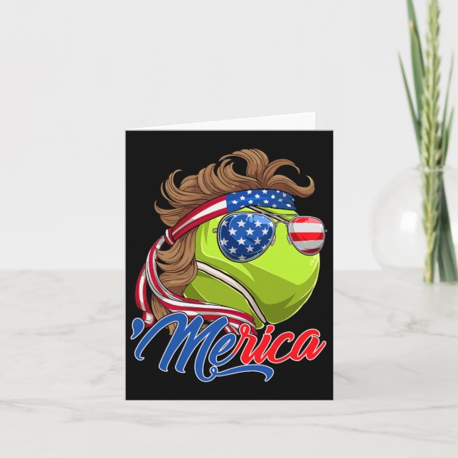 Cartão Funny Merica Tênis Ball e U.A Flag Sungs 4th (Frente)