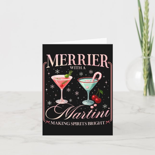 Cartão Funny Merrier With A Martini Bachelorette Merry Ch (Frente)